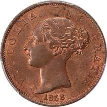 Great Britain 1838 half penny obverse