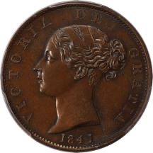 Great Britain 1841 half penny obverse