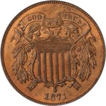 USA 1871 2 cent reverse