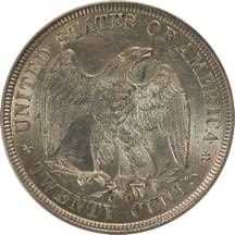 USA 1875CC 20 cent reverse