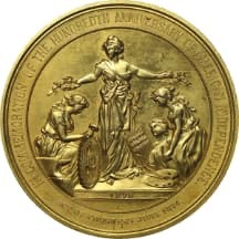 USA 1876 Centennial of Independence Gilt Bronze Medal