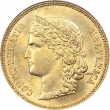 Switzerland 1896B 20 francs AV obverse