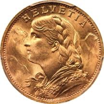 Switzerland 1935LB 20 francs AV obverse