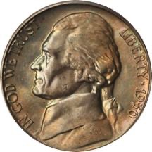 USA 1950D 5 cent obverse