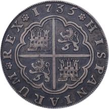 Spain 1735S-PA 8 reales reverse